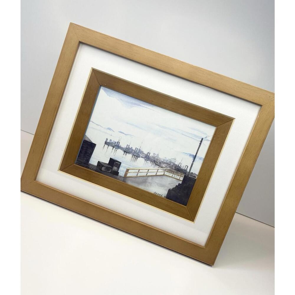 Original Watercolor Print "Sooke" Victoria, BC signed by Theo Halladay Studio
